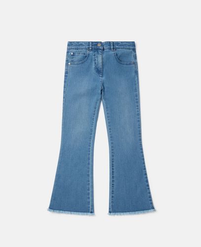 Mid Wash Frayed Hem Flared Jeans, Woman, , Size: 8 - Stella McCartney - Modalova