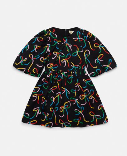 Ribbon Print Puff-Sleeve Dress, Woman, , Size: 5 - Stella McCartney - Modalova