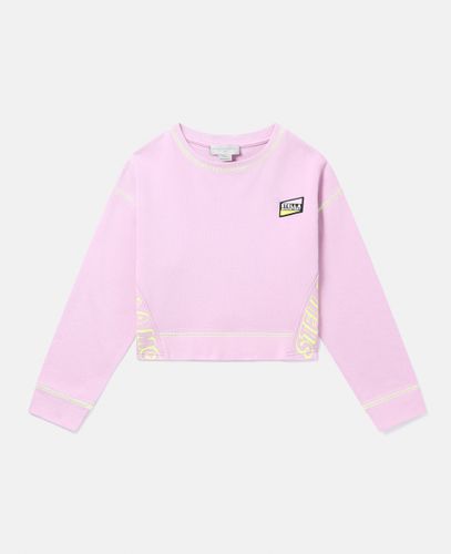 SMC Neon Trim Cropped Sweatshirt, Woman, , Size: 14 - Stella McCartney - Modalova