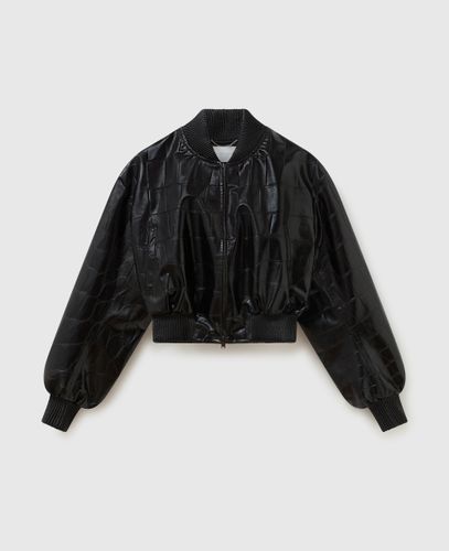 Crocodile-Embossed Cropped Bomber Jacket, Woman, , Size: 40 - Stella McCartney - Modalova