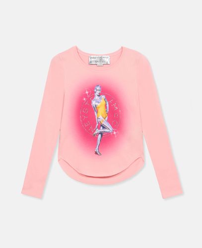 T-shirt oversize in cotone biologico con stampa Sexy Robot, Donna, , Taglia: XS - Stella McCartney - Modalova