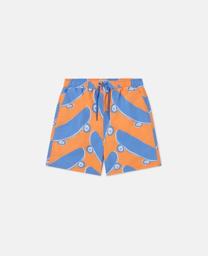 Skateboard Print Swim Shorts, /, Size: 10 - Stella McCartney - Modalova