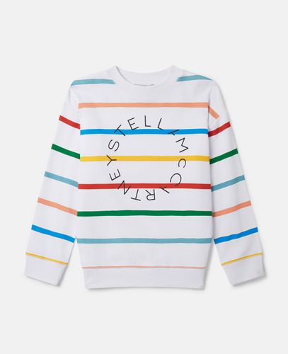 Felpa a righe con logo, Donna, , Taglia: 12 - Stella McCartney - Modalova