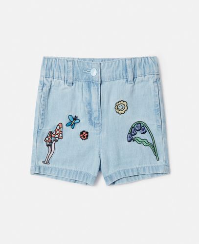 Woodland Friends Elasticated Denim Shorts, , Size: 9m - Stella McCartney - Modalova