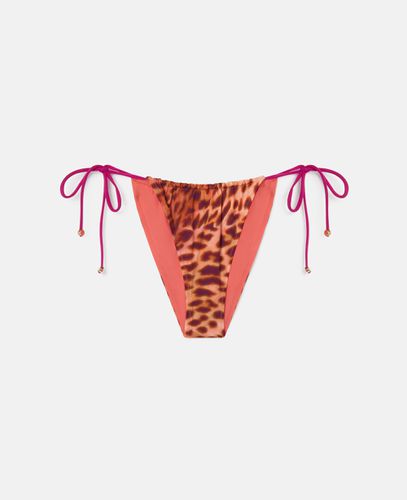 Slip bikini con stampa ghepardo sfumata e laccetti laterali, Donna, , Taglia: S - Stella McCartney - Modalova