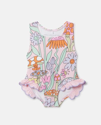 Woodland Print Frilled Swimsuit, Woman, , Size: 24m - Stella McCartney - Modalova