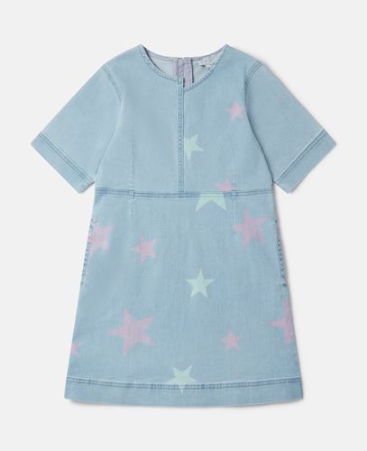 Stella Star Print Denim T-Shirt Dress, Woman, , Size: 14h - Stella McCartney - Modalova