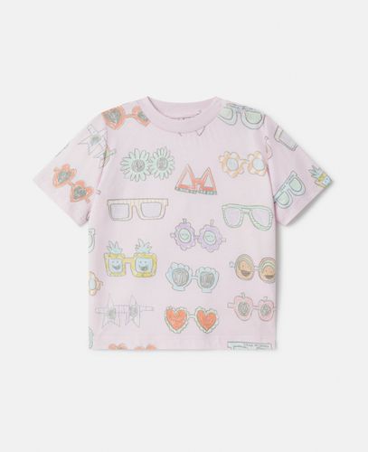 Sunglasses Doodle Print T-Shirt, Woman, , Size: 12m - Stella McCartney - Modalova