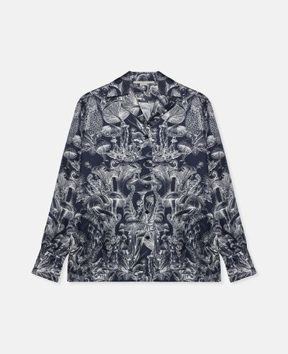 Pyjama-Oberteil aus Seide mit Fungi Forest Print, Frau, , Größe: 40 - Stella McCartney - Modalova