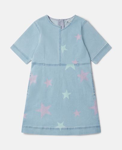 Stella Star Print Denim T-Shirt Dress, Woman, , Size: 4 - Stella McCartney - Modalova