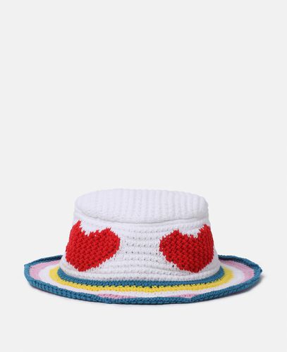 Heart Crocheted Bucket Hat, , Size: L - Stella McCartney - Modalova