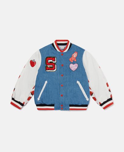 Initial Graphic Varsity Bomber Jacket, Donna, , Taglia: 12 - Stella McCartney - Modalova