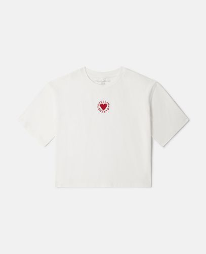 T-Shirt mit Herz-Stickerei, , Größe: 10 - Stella McCartney - Modalova