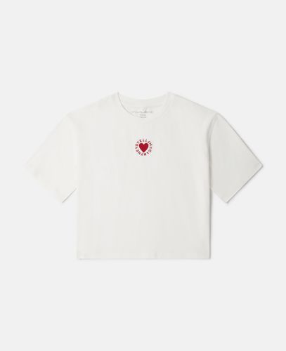 T-Shirt mit Herz-Stickerei, , Größe: 2 - Stella McCartney - Modalova