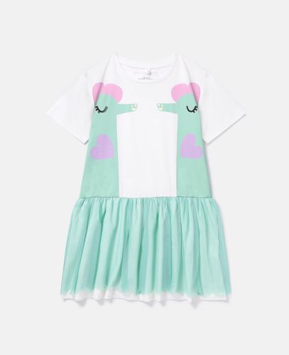 T-Shirt-Kleid mit doppeltem Seepferdchen-Print, Frau, /, Größe: 6 - Stella McCartney - Modalova