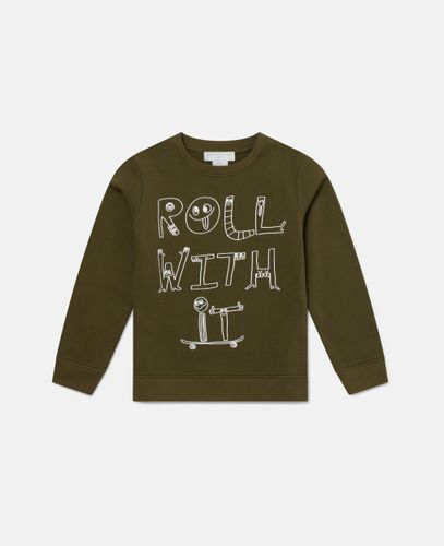 Lettering Graphic Long Sleeve T-Shirt, Donna, , Taglia: 14 - Stella McCartney - Modalova