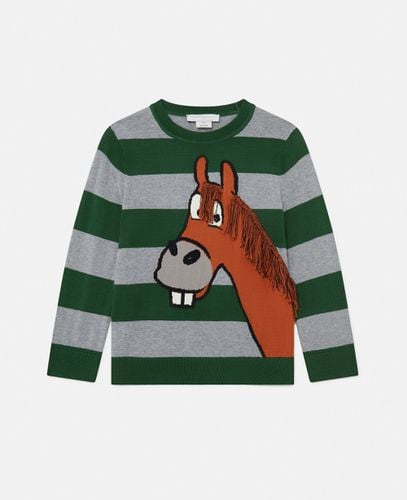 Maglia con Frange e Grafica Cavallo, Donna, , Taglia: 5 - Stella McCartney - Modalova