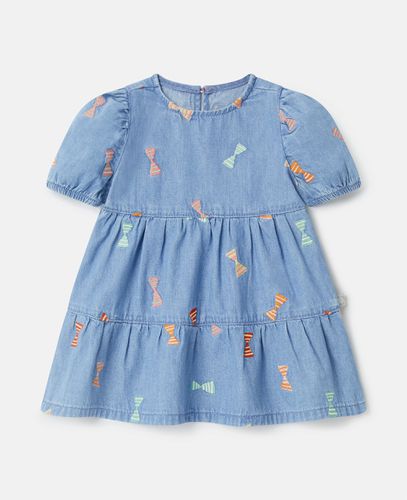 Striped Bow Print Denim Dress, Woman, , Size: 12m - Stella McCartney - Modalova