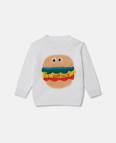 Maglione lavorato a maglia con intarsio Veggie Burger, Donna, , Taglia: 3m - Stella McCartney - Modalova