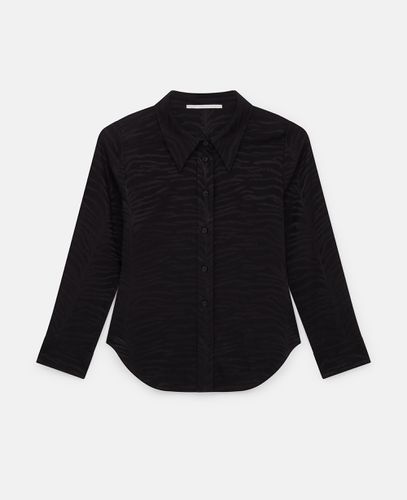 Camicia con Maniche Corte e Stampa Tigre, Donna, , Taglia: 42 - Stella McCartney - Modalova