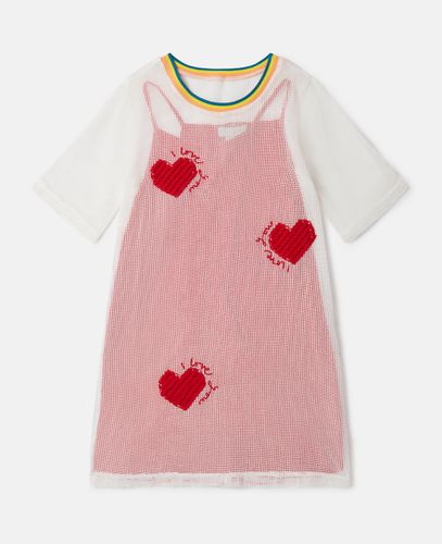 Abito T-shirt in rete con cuore, , Taglia: 2 - Stella McCartney - Modalova