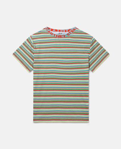 Logo Tape Striped T-Shirt, Donna, , Taglia: 3 - Stella McCartney - Modalova