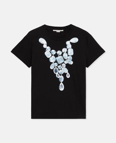 T-Shirt mit Diamanten-Print, Frau, , Größe: L - Stella McCartney - Modalova