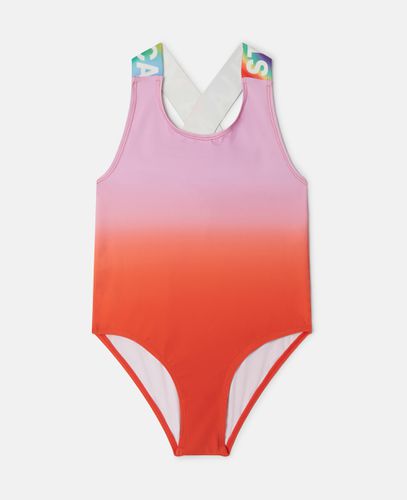 Logo Tape Ombré Swimsuit, Donna, , Taglia: 14 - Stella McCartney - Modalova