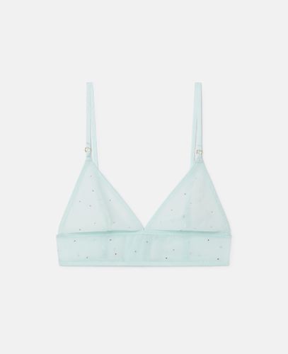 Reggiseno in rete con coppa morbida e pois in cristallo, Donna, , Taglia: S - Stella McCartney - Modalova