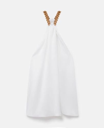 Top in Satin con Collo Incrociato con Catena, Donna, , Taglia: 44 - Stella McCartney - Modalova