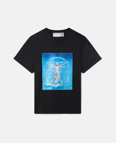 T-shirt oversize in cotone biologico con stampa Vitruvian Woman, Donna, , Taglia: L - Stella McCartney - Modalova