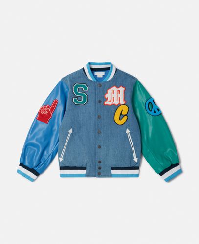 Brand Initials Embroidered Varsity Bomber Jacket, Donna, , Taglia: 3 - Stella McCartney - Modalova