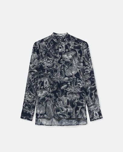 Fungi Forest Print Silk Shirt, Woman, , Size: 34 - Stella McCartney - Modalova