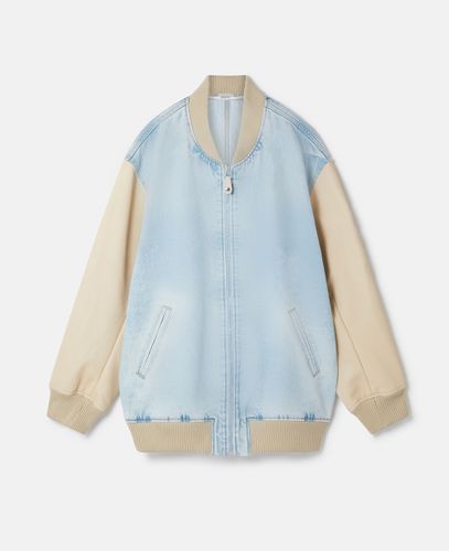 Bomber in denim lavaggio vintage S-Wave, Donna, , Taglia: XS - Stella McCartney - Modalova