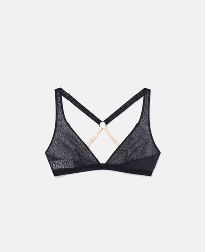 Reggiseno con coppe morbide in rete con monogramma, Donna, , Taglia: L - Stella McCartney - Modalova