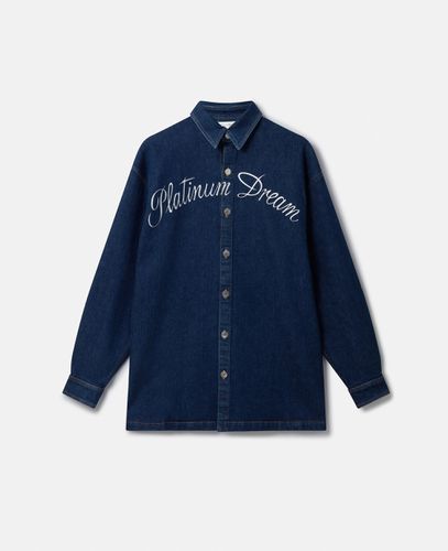 Camicia di jeans oversize con ricamo Platinum Dream, Donna, , Taglia: M - Stella McCartney - Modalova