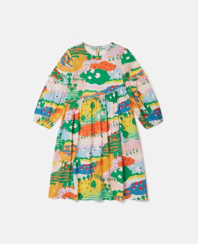 Langarm-Kleid mit Ackerfelder-Print, Frau, , Größe: 10 - Stella McCartney - Modalova