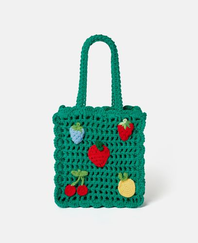 Berry Embroidered Crochet Tote Bag, Woman - Stella McCartney - Modalova