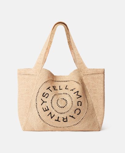 Grosse Tote Bag mit Logo aus Bast, Frau - Stella McCartney - Modalova