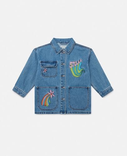 Camicia in Denim con Grafica Stella, Donna, , Taglia: 10 - Stella McCartney - Modalova