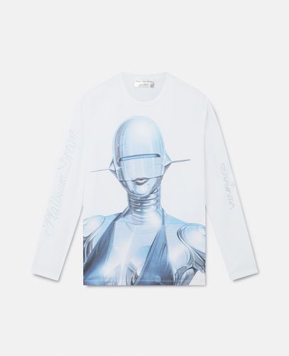Sexy Robot Long-Sleeve Organic Cotton T-Shirt, Woman, , Size: M - Stella McCartney - Modalova