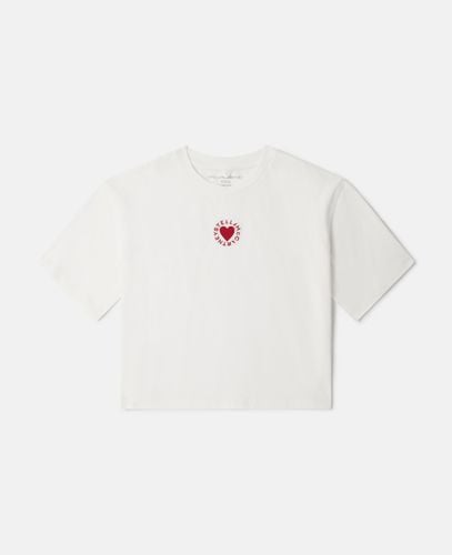 T-Shirt mit Herz-Stickerei, , Größe: 3 - Stella McCartney - Modalova