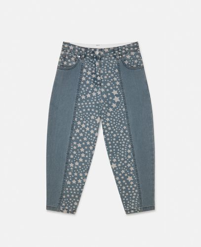 Jeans con Sovrapanaloni in Denim con Motivo Stella, Donna, , Taglia: 14 - Stella McCartney - Modalova