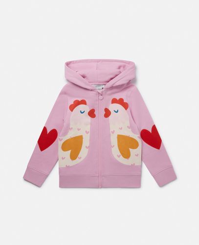 Felpa Grafica con Zip Gallina, Donna, , Taglia: 4 - Stella McCartney - Modalova