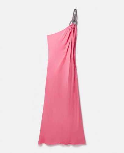Falabella One-Shoulder-Kleid aus Doppelsatin mit Kristallkette, Frau, , Größe: 42 - Stella McCartney - Modalova