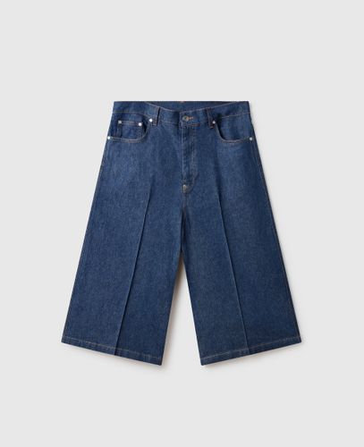 Pantaloncini Sartoriali in Denim con Pieghe Centrali, Donna, , Taglia: 28 - Stella McCartney - Modalova