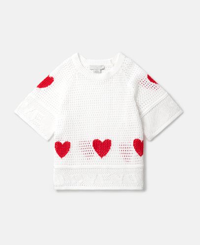 Top a maniche corte con cuore all'uncinetto, , Taglia: 2 - Stella McCartney - Modalova