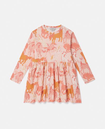 Langarm-Kleid mit Pferde-Print, Frau, , Größe: 5 - Stella McCartney - Modalova