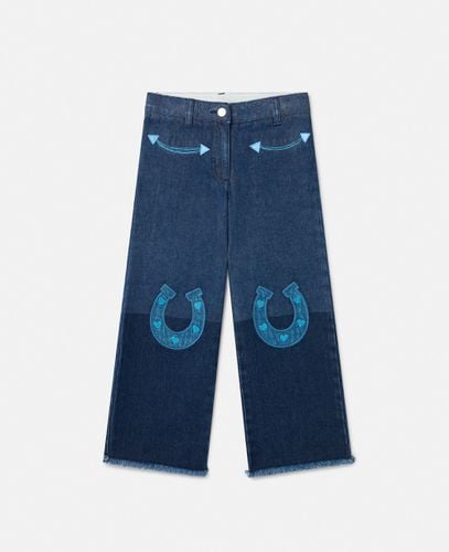 Jeans in Denim con Applicazioni Cavallo, Donna, , Taglia: 8 - Stella McCartney - Modalova