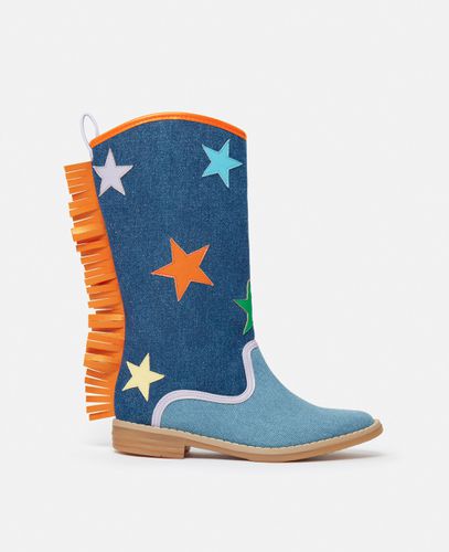 Westernstiefel mit Sternen und Fransen, Frau, , Größe: 29 - Stella McCartney - Modalova